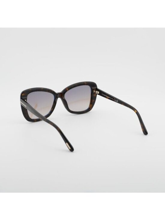 Tom Ford FT1008 52F Maeve Sunglasses Dark Havana Butterfly Frame, Brown Lenses main image 6